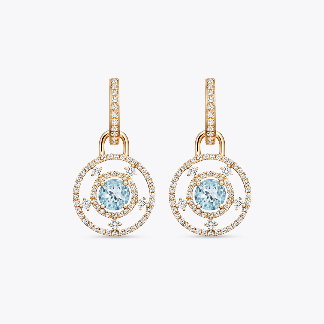 Apollo Blue Topaz and Diamond Detachable Earrings